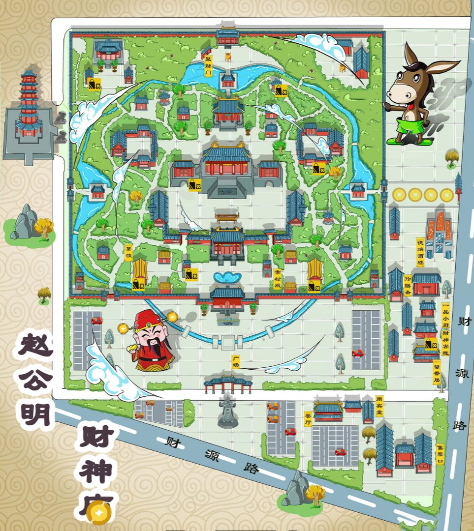 金湾寺庙类手绘地图